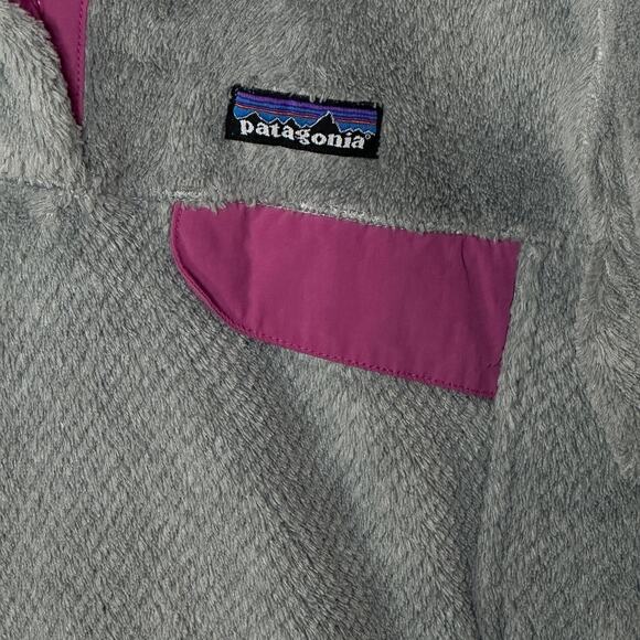 Patagonia Lightweight Synchilla Snap-T Fleece Pullover Gray w/ Pink Trim Women S - Picture 8 of 9